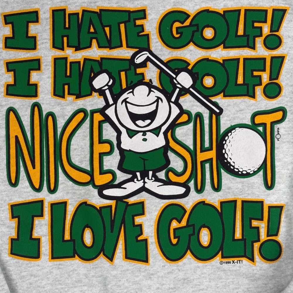 Vintage 1996 Funny Golf Sweatshirt I Hate Love Golf Gatlinburg TN L - Picture 2 of 8